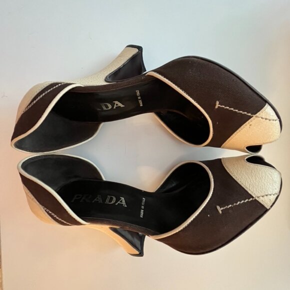 PRADA D'Orsay Peeptoe Heels Size 38 - Picture 3 of 10